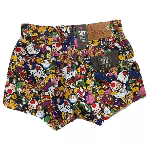 Levi’s x Super Mario 501 High Rise Jean Shorts - Picture 4 of 12